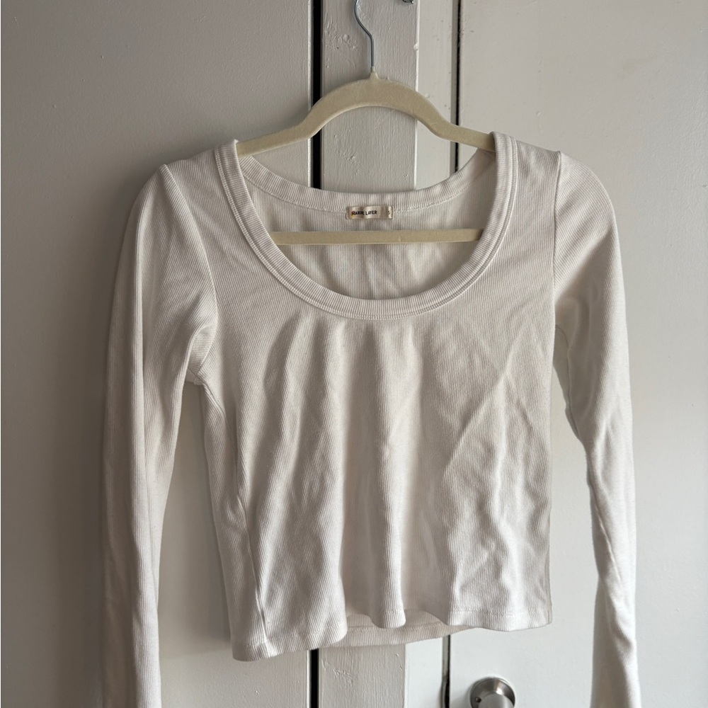 Marine Layer Cream Long Sleeve Tee